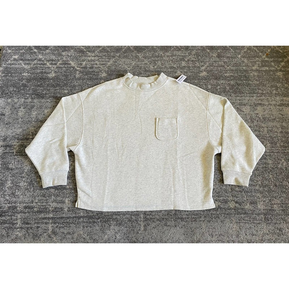 Old Navy Womens XL Sweatshirt Gray Heathered Pocket Warm NWT P1